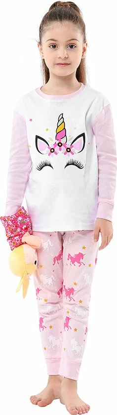 La Señorita Eenhoorn Pyjama Roze Maat 110-116 (5-6 Jaar) Unicorn Pyjama Jurk Prinses + Eenhoorn Ketting 4 La Señorita Eenhoorn Pyjama Roze Maat 110-116 (5-6 Jaar) Unicorn Pyjama Jurk Prinses + Eenhoorn Ketting - Afbeelding 2