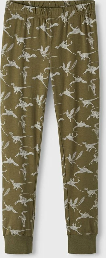 NAME IT NKMNIGHTSET OLIVE NIGHT DINO NOOS Jongens Pyjama - Maat 134/140 4 NAME IT NKMNIGHTSET OLIVE NIGHT DINO NOOS Jongens Pyjama - Maat 134/140 - Afbeelding 2