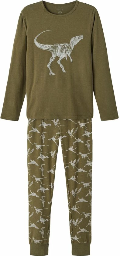 NAME IT NKMNIGHTSET OLIVE NIGHT DINO NOOS Jongens Pyjama - Maat 134/140 6 NAME IT NKMNIGHTSET OLIVE NIGHT DINO NOOS Jongens Pyjama - Maat 134/140 - Afbeelding 4
