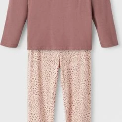 NAME IT NKFNIGHTSET ROSE TAUPE LEO NOOS Meisjes Pyjama - Maat 110/116