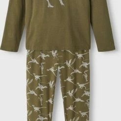 NAME IT NKMNIGHTSET OLIVE NIGHT DINO NOOS Jongens Pyjama - Maat 134/140