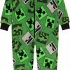 Minecraft - Eendelige Pyjama / Jumpsuit Voor Jongens, Groen, Rits, Onesie / 134-140 -Nike winkel 464x840