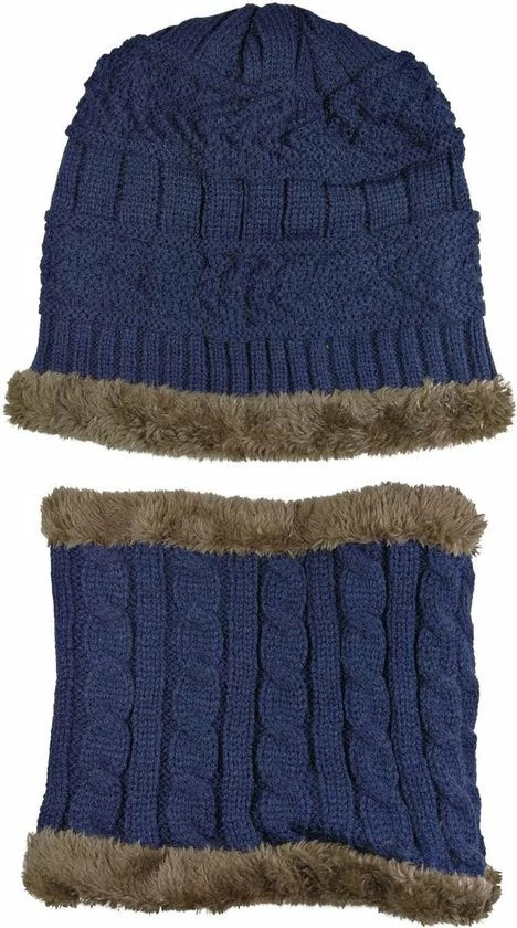 AA Commerce Luxe Gebreide Kinder Beanie Muts Met Sjaal Set - Bonnet Winter Muts Met Colsjaal Nekwarmer - Halswarmer Wintermuts Gevoerd Wol - Balaclava Bivakmuts Met Nek Warmer Col - Heerlijk Warme & Zachte Fleece Voering - Voor Kinderen Van 5-14 Jaar - Blauw 8 AA Commerce Luxe Gebreide Kinder Beanie Muts Met Sjaal Set - Bonnet Winter Muts Met Colsjaal Nekwarmer - Halswarmer Wintermuts Gevoerd Wol - Balaclava Bivakmuts Met Nek Warmer Col - Heerlijk Warme & Zachte Fleece Voering - Voor Kinderen Van 5-14 Jaar - Blauw - Afbeelding 6