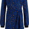 WE Fashion Meisjes Gestructureerde Jurk Met Dessin En Strikceintuur - Maat 122/128