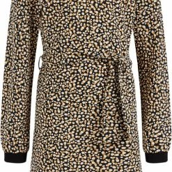 WE Fashion Meisjes Gestructureerde Jurk Met Dessin En Strikceintuur - Maat 122/128