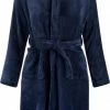 Relax Company Kinderbadjas - Donkerblauw - Fleece - Meisjes & Jongens - Ochtendjas- Maat 152/158