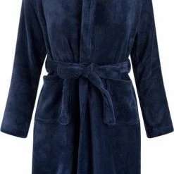 Relax Company Kinderbadjas - Donkerblauw - Fleece - Meisjes & Jongens - Ochtendjas- Maat 152/158