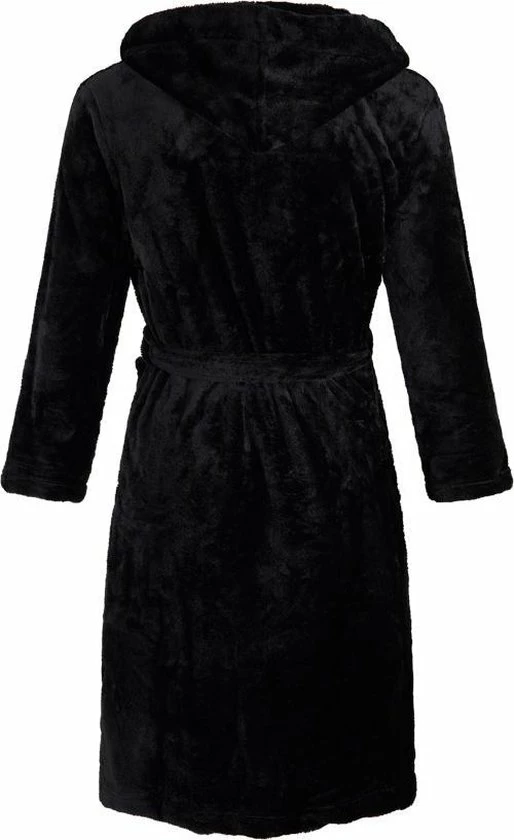 Badrock Kinderbadjas Fleece - Capuchon Badjas Kind - Zwart - Ochtendjas Flanel Fleece - Maat XXL (164/176) 4 Badrock Kinderbadjas Fleece - Capuchon Badjas Kind - Zwart - Ochtendjas Flanel Fleece - Maat XXL (164/176) - Afbeelding 2