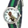 Dinosaurus Horloge - Dino Watch Blauw/groen - Kinderen - Nylon Band - Analoog - 30 Mm - I-deLuxe Verpakking -Nike winkel 532x840