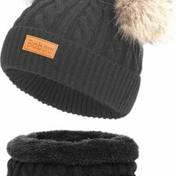 Baboo Baby Muts & Sjaal - Baby Kleding Jongens En Meisjes - Winter Kinderkleding - 0 Tot 2 Jaar - Onesize - Grijs