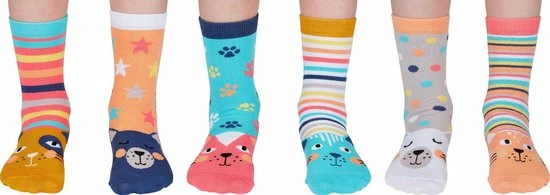 United Oddsocks Odd Socks Kindersokken Catkins Kat Multipack Mismatched 27-30 Cadeaudoos 5 United Oddsocks Odd Socks Kindersokken Catkins Kat Multipack Mismatched 27-30 Cadeaudoos - Afbeelding 3