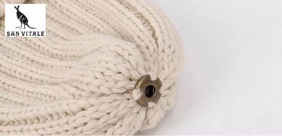 San Vitale® - Kindermuts En Sjaal - Winter Set - Wintermuts - Pompom - Camel 10 San Vitale® - Kindermuts En Sjaal - Winter Set - Wintermuts - Pompom - Camel - Afbeelding 8