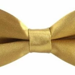 Fako Fashion® - Kinder Vlinderstrik - Vlinderdas - Kinderstrik - Strik - Effen - 10cm - Goudkleurig