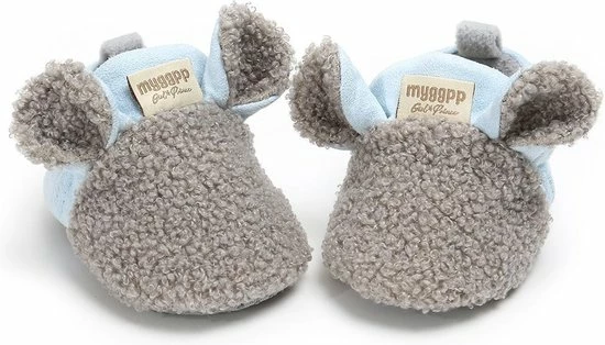 Schattige En Warme Myggpp Baby Slofjes Met Anti Slip Zool Blauw/grijs 6-12 Mnd/12 Cm 6 Schattige En Warme Myggpp Baby Slofjes Met Anti Slip Zool Blauw/grijs 6-12 Mnd/12 Cm - Afbeelding 4