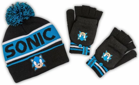 Sonic The Hedgehog Winterset Muts Handschoenen - Super Fast 3 Sonic The Hedgehog Winterset Muts Handschoenen - Super Fast