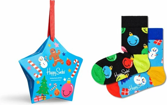 Happy Socks XKHLD02-0200 2-Pack Kids Holiday Socks Gift Set - Maat 4-6Y 3 Happy Socks XKHLD02-0200 2-Pack Kids Holiday Socks Gift Set - Maat 4-6Y