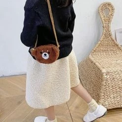 MINIIYOU Meisjes Schoudertasje Teddy Beer Donkerbruin - 1-5 Jaar - Peuter Kleuter Tasje