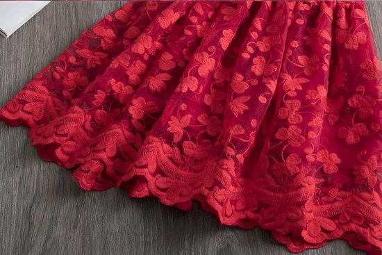 NNJXD Schattige Red Princess Lace Feest Jurk - Princess Verjaardag Jurk - Kerst Jurk - Bruidmeisje Jurk - Photoshoot Jurk - Red Lace Princess Maat 104 Mouwloos 6 NNJXD Schattige Red Princess Lace Feest Jurk - Princess Verjaardag Jurk - Kerst Jurk - Bruidmeisje Jurk - Photoshoot Jurk - Red Lace Princess Maat 104 Mouwloos - Afbeelding 4