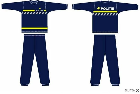 Fun2Wear - Pyjama Politie - Navy Blauw - Maat 128 - Jongens, Meisjes 4 Fun2Wear - Pyjama Politie - Navy Blauw - Maat 128 - Jongens, Meisjes - Afbeelding 2