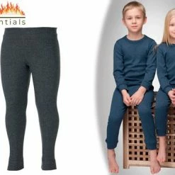 Therma -Tec Heat Essentials - Thermokleding Kinderen - ThermoBroek - 128-134 - Antraciet Grijs - Thermo Ondergoed - Thermo Legging - Thermo Broek