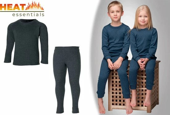 Therma -Tec Heat Essentials - Set Thermokleding Kinderen - ThermoShirt En ThermoBroek - 140-146 - Antraciet Grijs - Thermo Ondergoed Kinderen - Skikleding Kinderen 3 Therma -Tec Heat Essentials - Set Thermokleding Kinderen - ThermoShirt En ThermoBroek - 140-146 - Antraciet Grijs - Thermo Ondergoed Kinderen - Skikleding Kinderen