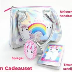 Handtas Unicorn Parelmoer + Smartphone Schrijfboekje + Make-up Spiegel – Eenhoorn Kinder Cadeauset Voor Meisjes – CBS1 -Nike winkel 550x374