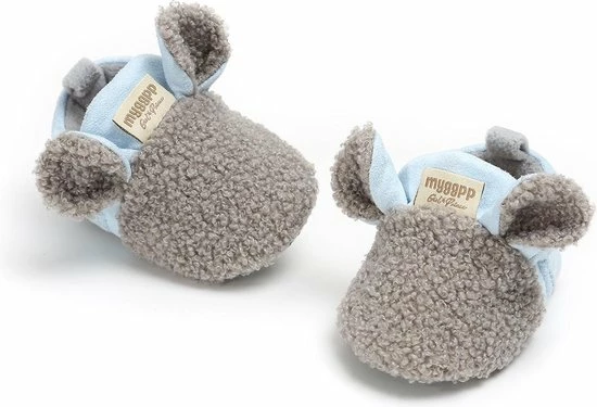 Schattige En Warme Myggpp Baby Slofjes Met Anti Slip Zool Blauw/grijs 6-12 Mnd/12 Cm 7 Schattige En Warme Myggpp Baby Slofjes Met Anti Slip Zool Blauw/grijs 6-12 Mnd/12 Cm - Afbeelding 5