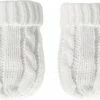 Softtouch Gebreide Baby Winter Wantjes - Wit - Maat 0-6 Mnd