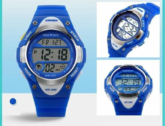 SKMEI Kinderhorloge Chrono - Alarm – Digitaal Horloge – Blauw - Ø37mm - Giftbox 4 SKMEI Kinderhorloge Chrono - Alarm – Digitaal Horloge – Blauw - Ø37mm - Giftbox - Afbeelding 2