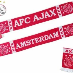 Merkloos Ajax Sjaal Tweezijdig Amsterdam- AFC Ajax Rood/Wit - Supportersjaal