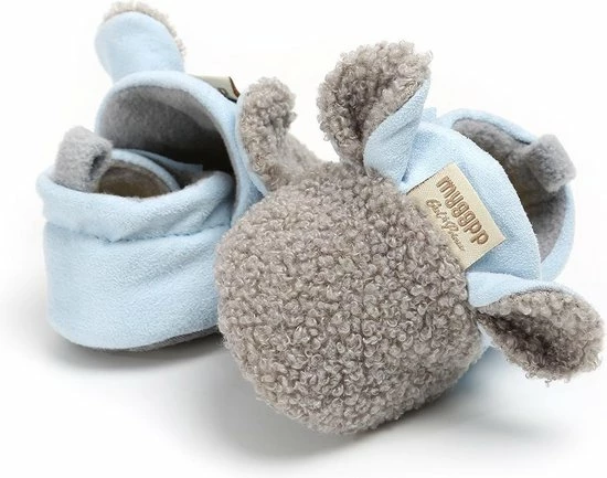 Schattige En Warme Myggpp Baby Slofjes Met Anti Slip Zool Blauw/grijs 6-12 Mnd/12 Cm 5 Schattige En Warme Myggpp Baby Slofjes Met Anti Slip Zool Blauw/grijs 6-12 Mnd/12 Cm - Afbeelding 3