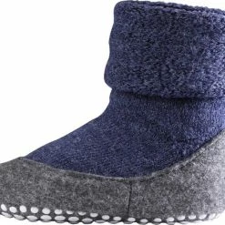 FALKE Cosyshoe Slofsokken Voor Meisjes En Jongens Comfortabel Warm Winter Antislip Ondoorzichtig Zacht Mid-rise Met Vilten Zool Zonder Motief Met Noppen Merinowol Blauw Kinderen Sokken - Maat 33-34