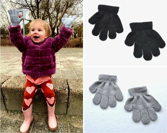 DIt & Dat &zo Set Van 2 | Handschoenen | Kind | Wanten | Peuter | 1-2 Jaar | 2 Stuks Zwart | Unisex | Meisje | Jongen 4 DIt & Dat &zo Set Van 2 | Handschoenen | Kind | Wanten | Peuter | 1-2 Jaar | 2 Stuks Zwart | Unisex | Meisje | Jongen - Afbeelding 2