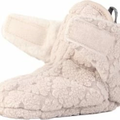 Lodger Babyslofjes 6 Maanden - Slipper Folklore - 100% Fleece - Maat 6-12M - Klittenbandsluiting - Slofjes Die Blijven Zitten - Cr Me