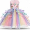 Unicorn Eenhoorn Jurk Regenboog Prinses Jurk Regenboog Kostum M160