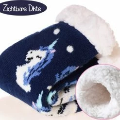 JAXY - Huissokken Kinderen - Verwarmde Sokken - Anti Slip Sokken - Huissokken - Bedsokken - Warme Sokken - Kerstcadeau Voor Kinderen - Thermosokken - Dikke Sokken - Fluffy Sokken - Kerstsokken - Maat 32-35 - Unicorns Donkerblauw -Nike winkel 550x463