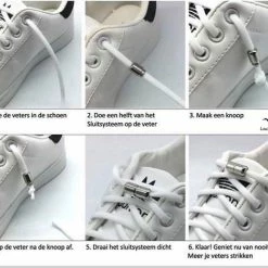 Lace Force Veters - (wit) - Niet Strikken - Elastische Veters - No Tie - Schoenveters - Sportveters - Rond - Schoenveters - Kinderveters 6 Lace Force Veters - (wit) - Niet Strikken - Elastische Veters - No Tie - Schoenveters - Sportveters - Rond - Schoenveters - Kinderveters -Nike winkel 550x468 5