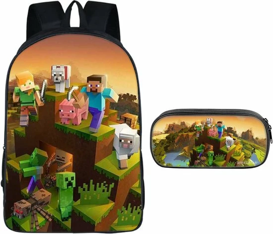 Roblox Pixel - Tas - Rugzak - Rugtas - Etui - Schooltas - 18 Liter - 3 Vakken 3 Roblox Pixel - Tas - Rugzak - Rugtas - Etui - Schooltas - 18 Liter - 3 Vakken