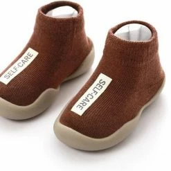 Merkloos Antislip Baby Schoentjes - Eerste Loopschoentjes – Completebabyuitzet - Maat 20,5 – 6-12 Maanden – 13 Cm - Mocca Bruin -Nike winkel 550x471