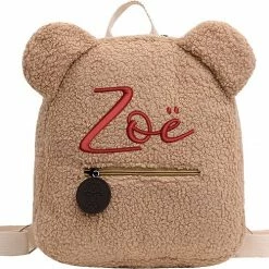 Merkloos Rugtas Teddy Beige / Geborduurd Met Naam / 7 Verschillende Kleuren Gepersonaliseerd / Teddy Rugzak Kids / Schooltas Met Naam / Teddy Schooltas / Kinderen / Peuter / Kleuter / Teddy Bag / Kind En Baby / Teddy Tas