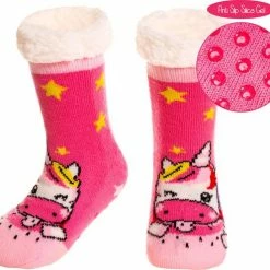 JAXY - Huissokken Dames - Verwarmde Sokken - Anti Slip Sokken - Huissokken - Bedsokken - Maat 28-31 - Warme Sokken - Kerstcadeau Voor Vrouwen - Thermosokken - Dikke Sokken - Fluffy Sokken - Kerstsokken Dames En Heren - Eenhoorn Rood -Nike winkel 550x491 1