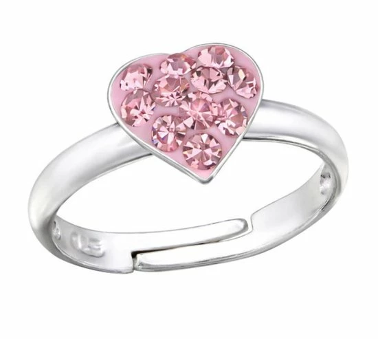La Rosa Princesa Ring Meisje Hartje Kind Zilver | Verstelbaar Roze 3 La Rosa Princesa Ring Meisje Hartje Kind Zilver | Verstelbaar Roze