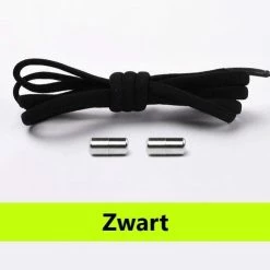 Merkloos Elastische Veters - Zwart - Veters Plat 0.5 Cm - Veters - Sneakers - Schoenen - Kleding - Sport - Sportschoenen - Accessoires - 100 Cm - Veterschoenen Dames - Veterschoenen Heren - Elastische Veters Kinderen - Lock Laces