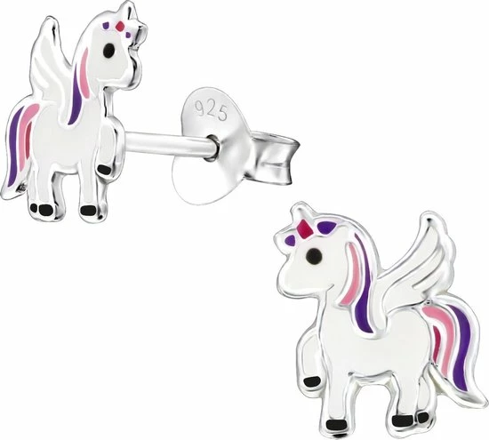 Zilveren Kinder Oorstekers In De Vorm Van Een Eenhoorn Paars | Unicorn Kinderoorbellen Meisje Zilver | Zilverana |Sterling 925 Silver (Echt Zilver) 3 Zilveren Kinder Oorstekers In De Vorm Van Een Eenhoorn Paars | Unicorn Kinderoorbellen Meisje Zilver | Zilverana |Sterling 925 Silver (Echt Zilver)