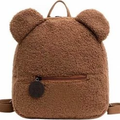 MINIIYOU Teddy Rugzak Donkerbruin - School