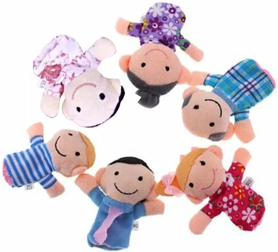 LOUZIR 6 Stuks Vingerpoppetjes Gezin - Familie Vinger Poppetjes - Finger Puppets 6 LOUZIR 6 Stuks Vingerpoppetjes Gezin - Familie Vinger Poppetjes - Finger Puppets - Afbeelding 4