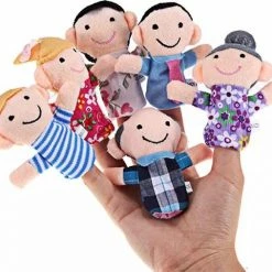 LOUZIR 6 Stuks Vingerpoppetjes Gezin - Familie Vinger Poppetjes - Finger Puppets