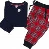 La V La-V Pyjama Sets Voor Meisjes Met Jogging Broek Van Flanel Donkerblauw/rood 170-176 -Nike winkel 550x508