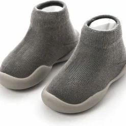 Antislip Baby Schoentjes - Eerste Loopschoentjes - Maat 20,5 – 6-12 Maanden - 13 Cm - Grijs - Completebabyuitzet