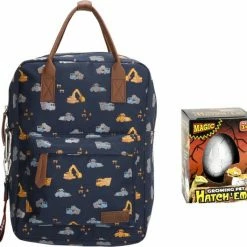 Zebra Trends Zebra Rugtas Construction Blue Rugzak + Dino Ei